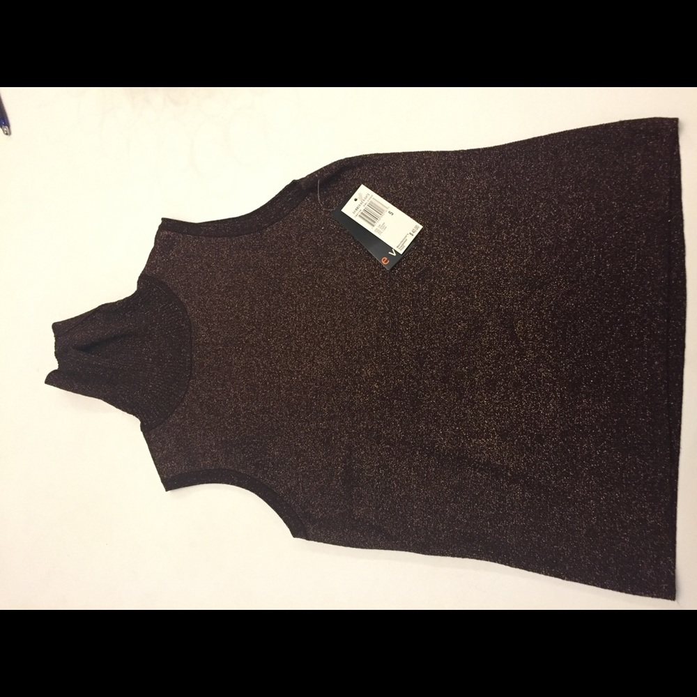 NWT! Evie brown metallic sleeveless top size small